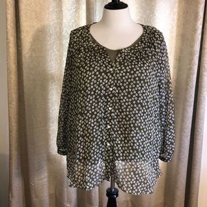 Lane Bryant Sheer Green Blouse
